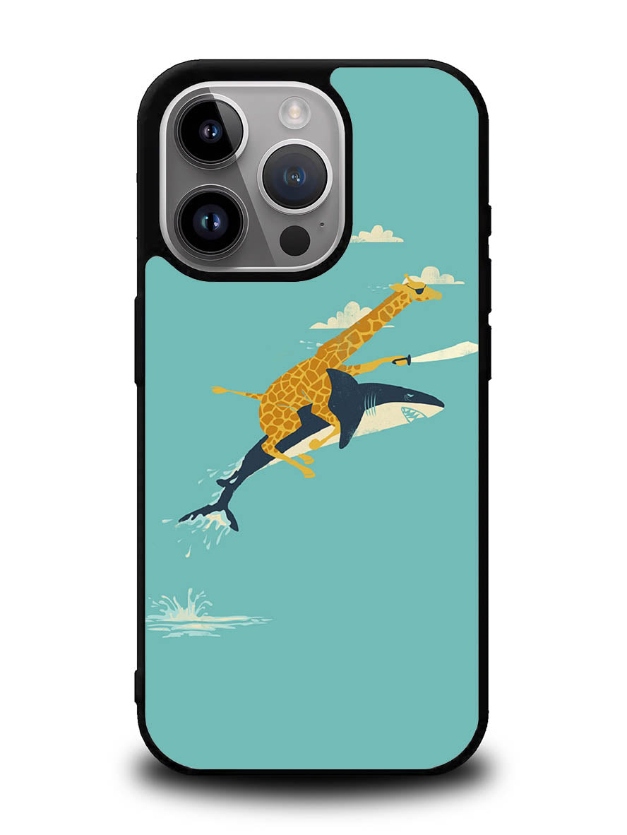 Black Friday offer Giraffe Riding Shark iPhone 15 Pro Case