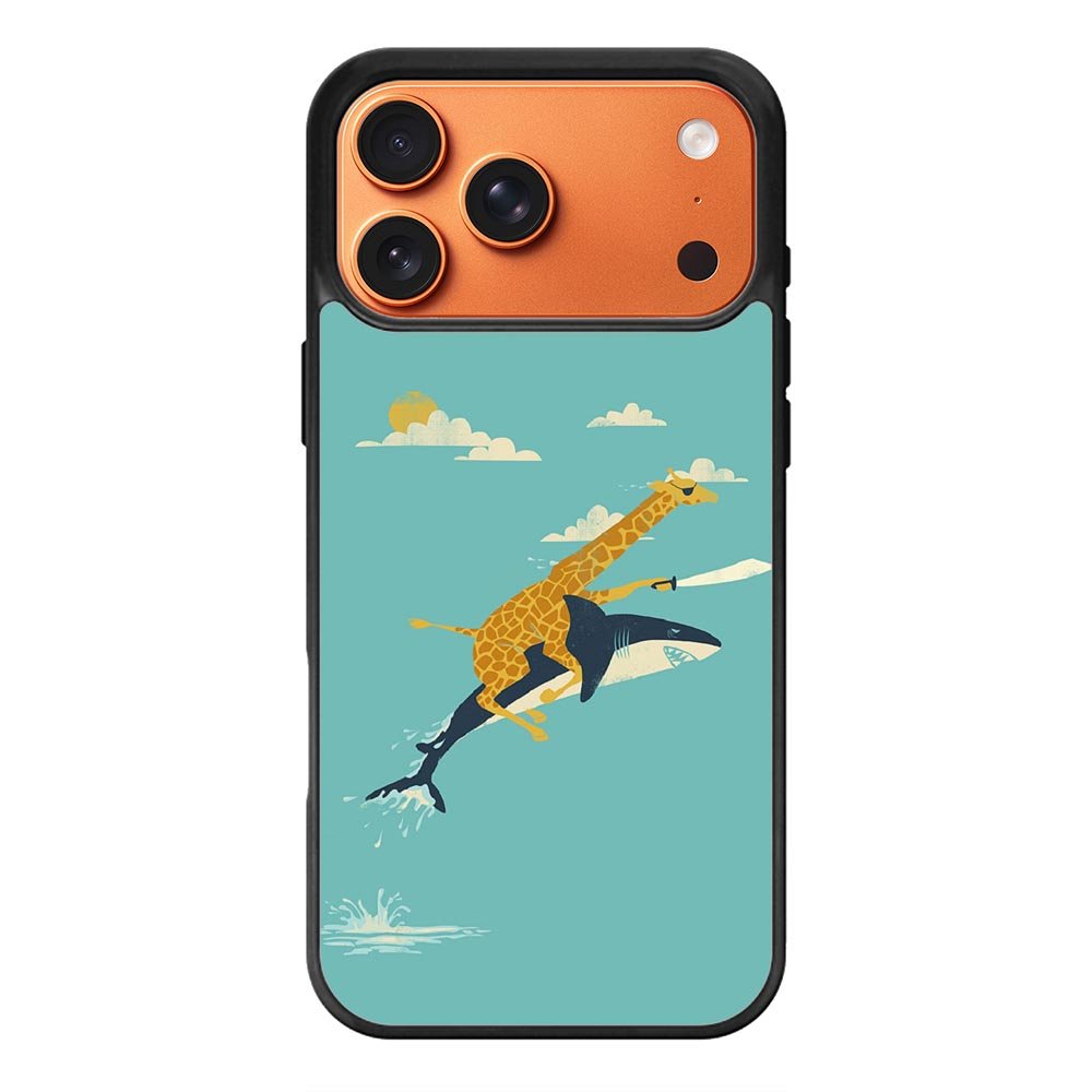 Black Friday offer Giraffe Riding Shark iPhone 17 Pro Case
