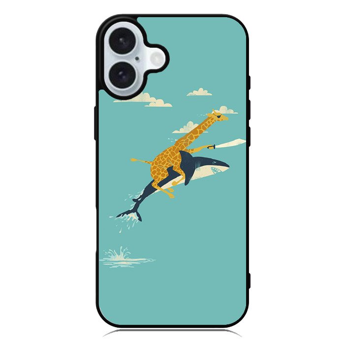 Black Friday offer Giraffe Riding Shark iPhone 16 Plus Case