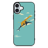 Black Friday offer Giraffe Riding Shark iPhone 16 Plus Case