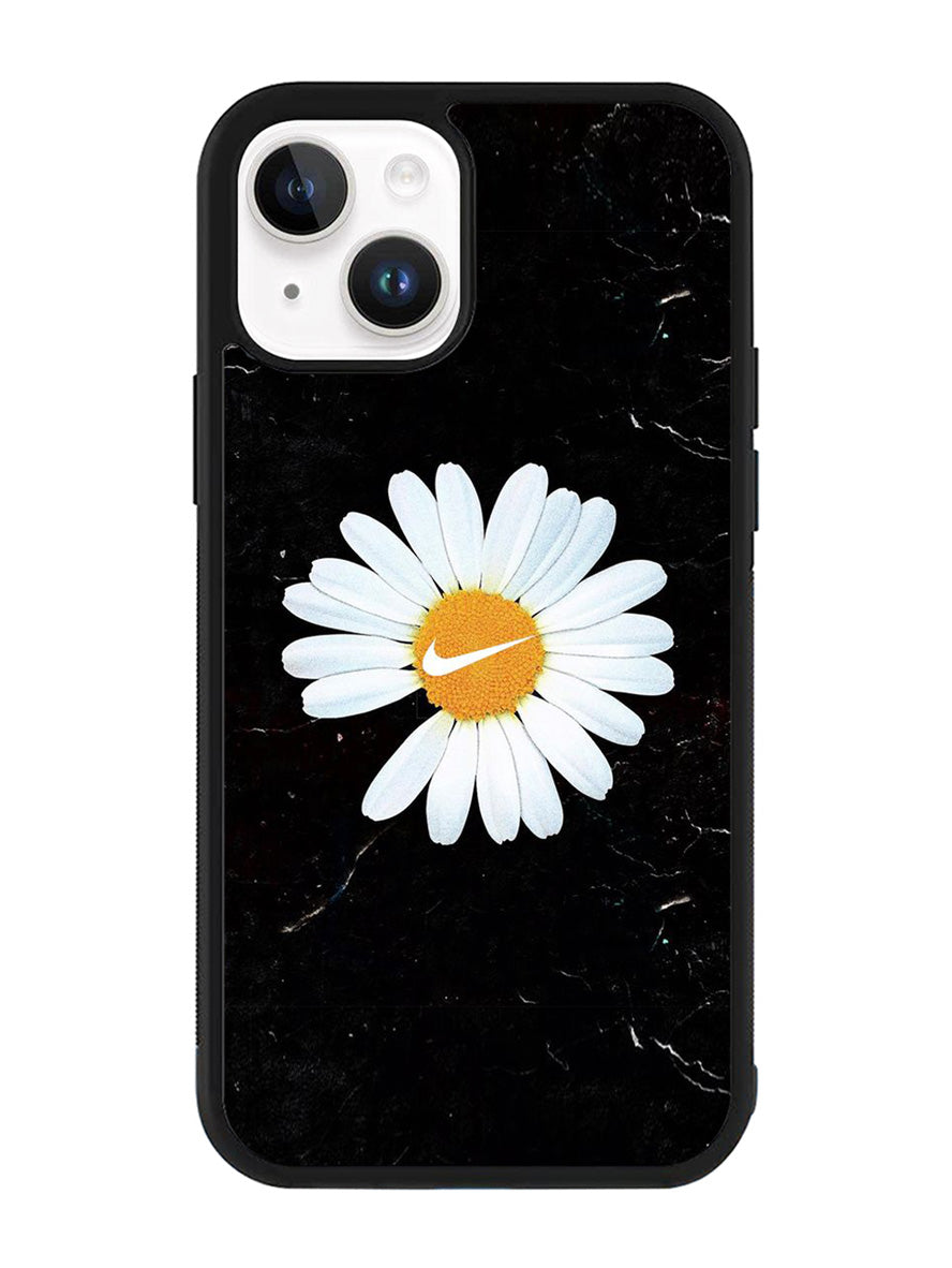 Black Marble Daisy iPhone 15 Case OV10653