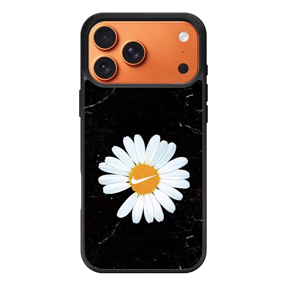 Black Marble Daisy iPhone 17 Pro Case OV10653