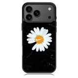 Black Marble Daisy iPhone 17 Pro Case OV10653