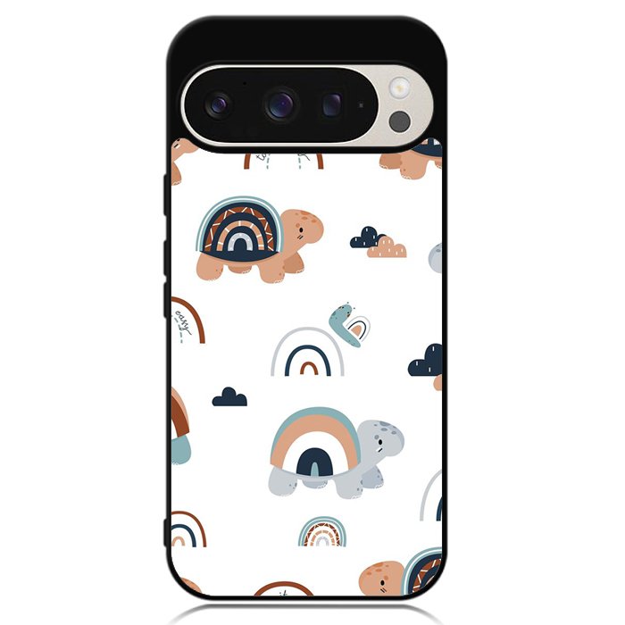 Turtle Rainbow Pattern Google Pixel 9 Pro XL Case OV10242