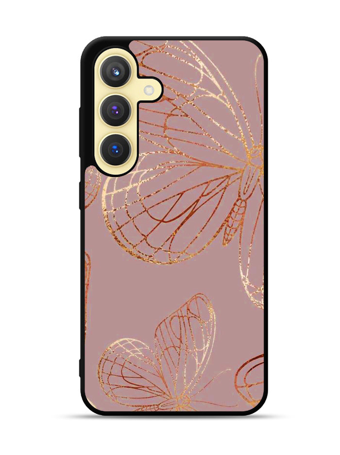 Butterfly Rose Gold Samsung Galaxy S24 FE 5G Case OV10341