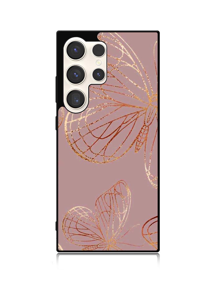 Butterfly Rose Gold Samsung Galaxy S24 Ultra 5G Case OV10341