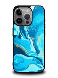 Marble Pattern Blue iPhone 15 Pro Max Case OV3394