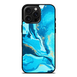 Marble Pattern Blue iPhone 16 Pro Case OV3394