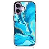 Marble Pattern Blue iPhone 17 Case OV3394
