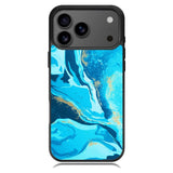 Marble Pattern Blue iPhone 17 Pro Case OV3394