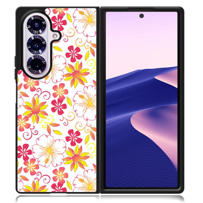 Floral Flower Pattern Samsung Galaxy Z Fold 7 Case OV6376