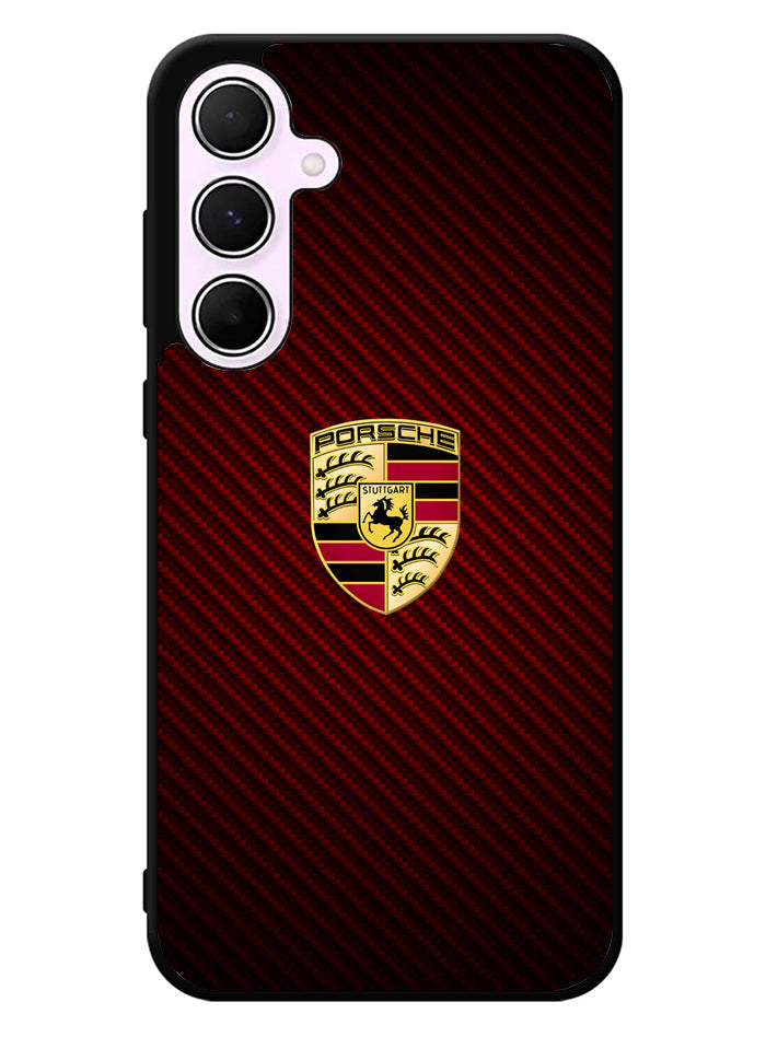 Porsche Logo Carbon Red Samsung Galaxy A35 5G Case