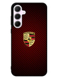 Porsche Logo Carbon Red Samsung Galaxy A55 5G Case