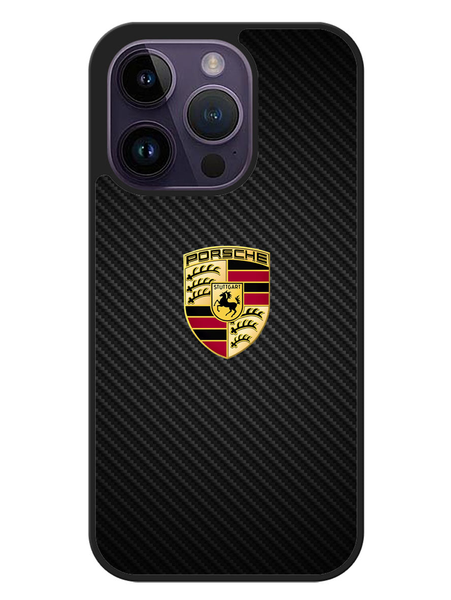 Porsche Logo Carbon iPhone 14 Pro Case OV2846