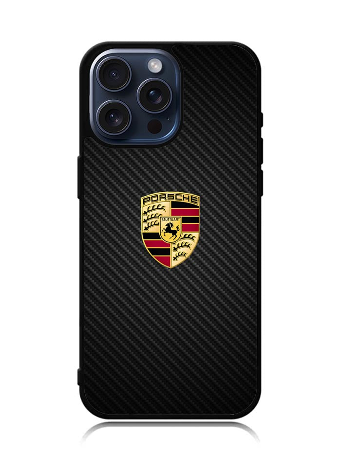 Porsche Logo Carbon iPhone 15 Pro Max Case