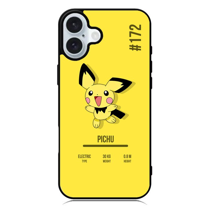 Pokemon Pichu iPhone 16 Plus Case QC6583