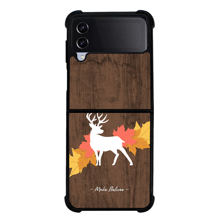 Deer Wood Leaves YDH0201 Samsung Galaxy Z Flip 5 , Z Flip 4 , Z Flip 3 ,  Z Fold 5 , Z Fold 4 , Z Fold 3 5G Case