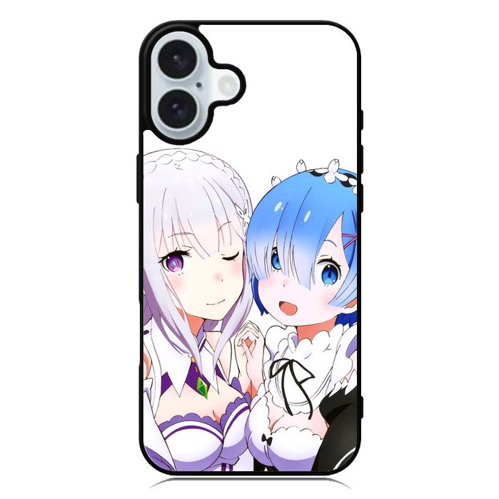 Emilia Rem Re Zero Anime iPhone 16 Plus Case QC8357