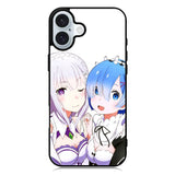 Emilia Rem Re Zero Anime iPhone 16 Plus Case QC8357