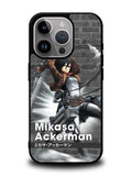 Mikasa Ackerman Attack On Titan Y iPhone 14 Pro Case QC8091