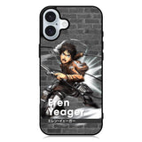 Eren Yeager Attack On Titan iPhone 16 Plus Case QC8366