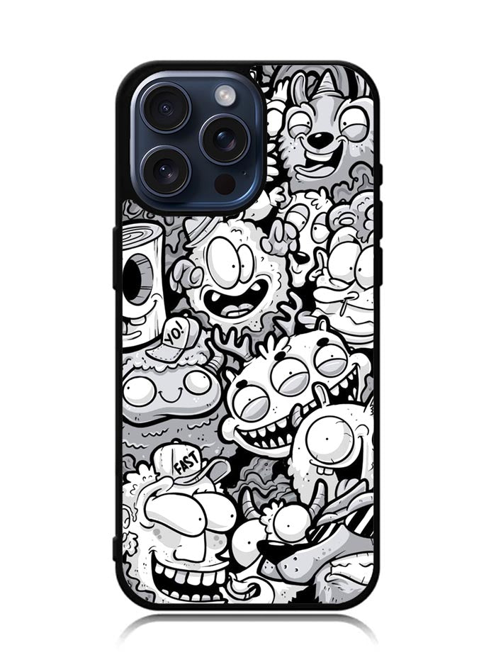 Doodle Art Cartoon iPhone 15 Pro Max Case OV10361