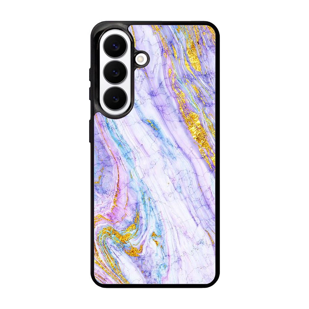 Marble Purple Gold Soft Samsung Galaxy S26 Case OV10965