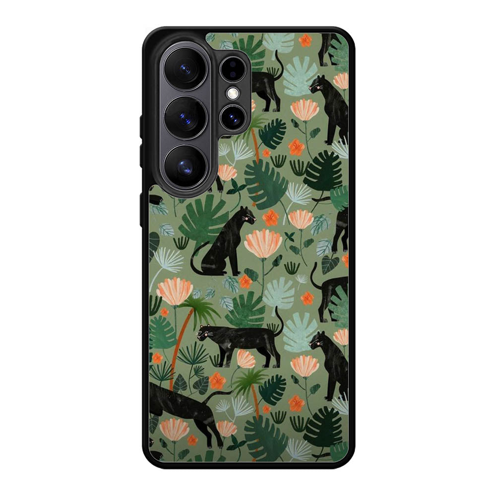 Black Panther on Flores Samsung Galaxy S26 Ultra Case OV10654