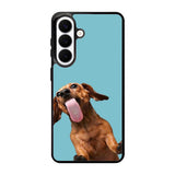 The funny thing is the dog on the glass Samsung Galaxy S26 Case QC0333