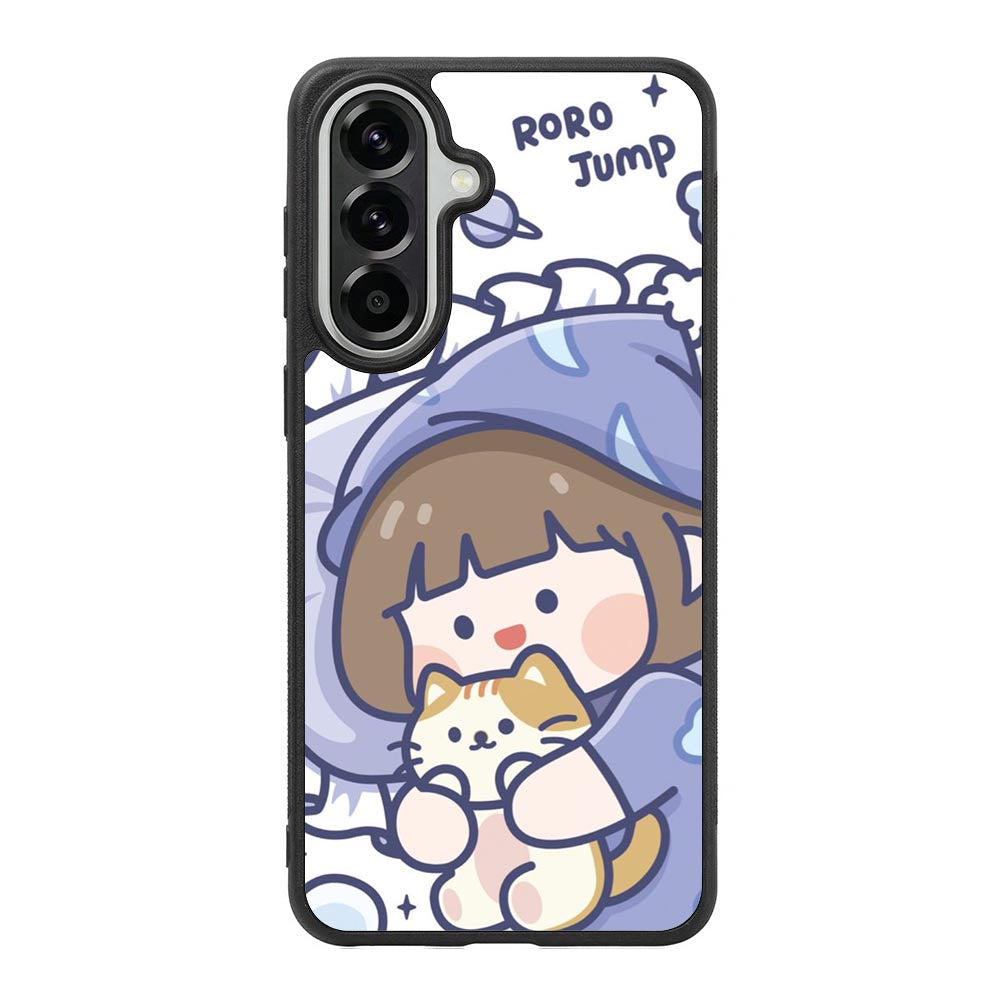 Cute Sleeping with the cat Samsung Galaxy A57 Case OV11213