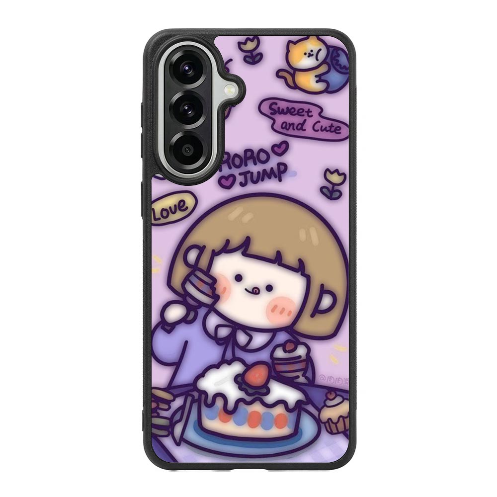 Cute Roro Jump Eat the Sweet Cake Samsung Galaxy A37 Case QC11210