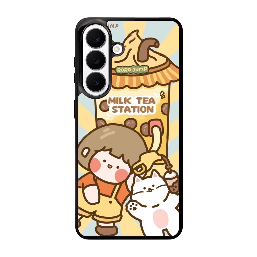 Cute Roro Jump Milk Tea Station Samsung Galaxy S26 Case OV11212