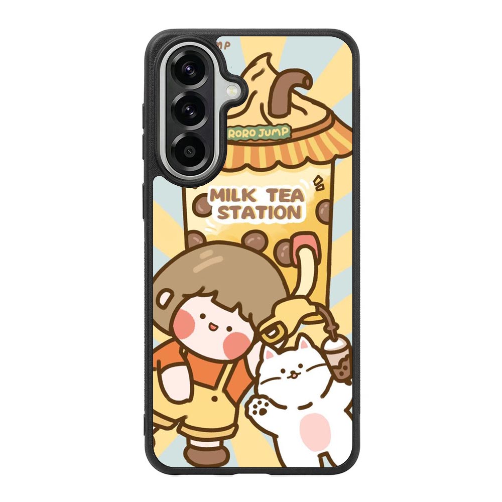 Cute Roro Jump Milk Tea Station Samsung Galaxy A57 Case OV11212