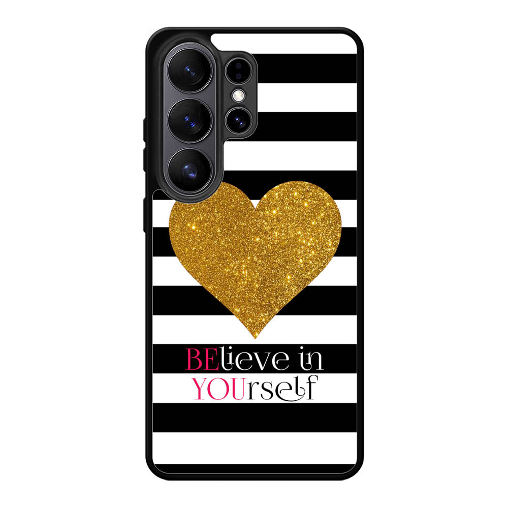 Stripes gold heart Samsung Galaxy S26 Ultra Case OV2313