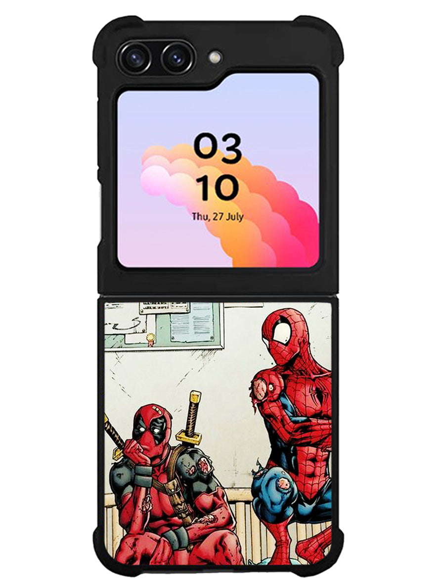 Funny Spiderman and Deadpool Samsung Galaxy Z Flip 5 5G 2023 Case