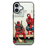 Funny Spiderman and Deadpool iPhone 16 Case
