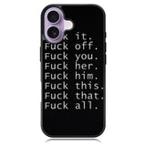 Fuck You and Fuck All iPhone 17 Case OV4904