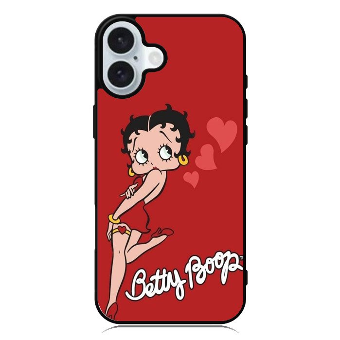 Betty Boop Red Background iPhone 16 Plus Case