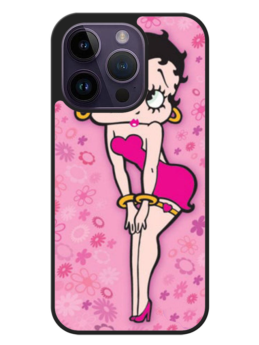 Betty Boop Pink Background flowers iPhone 14 Pro Max Case OV1885