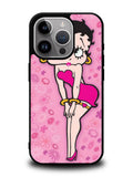 Betty Boop Pink Background flowers iPhone 16 Pro Max Case