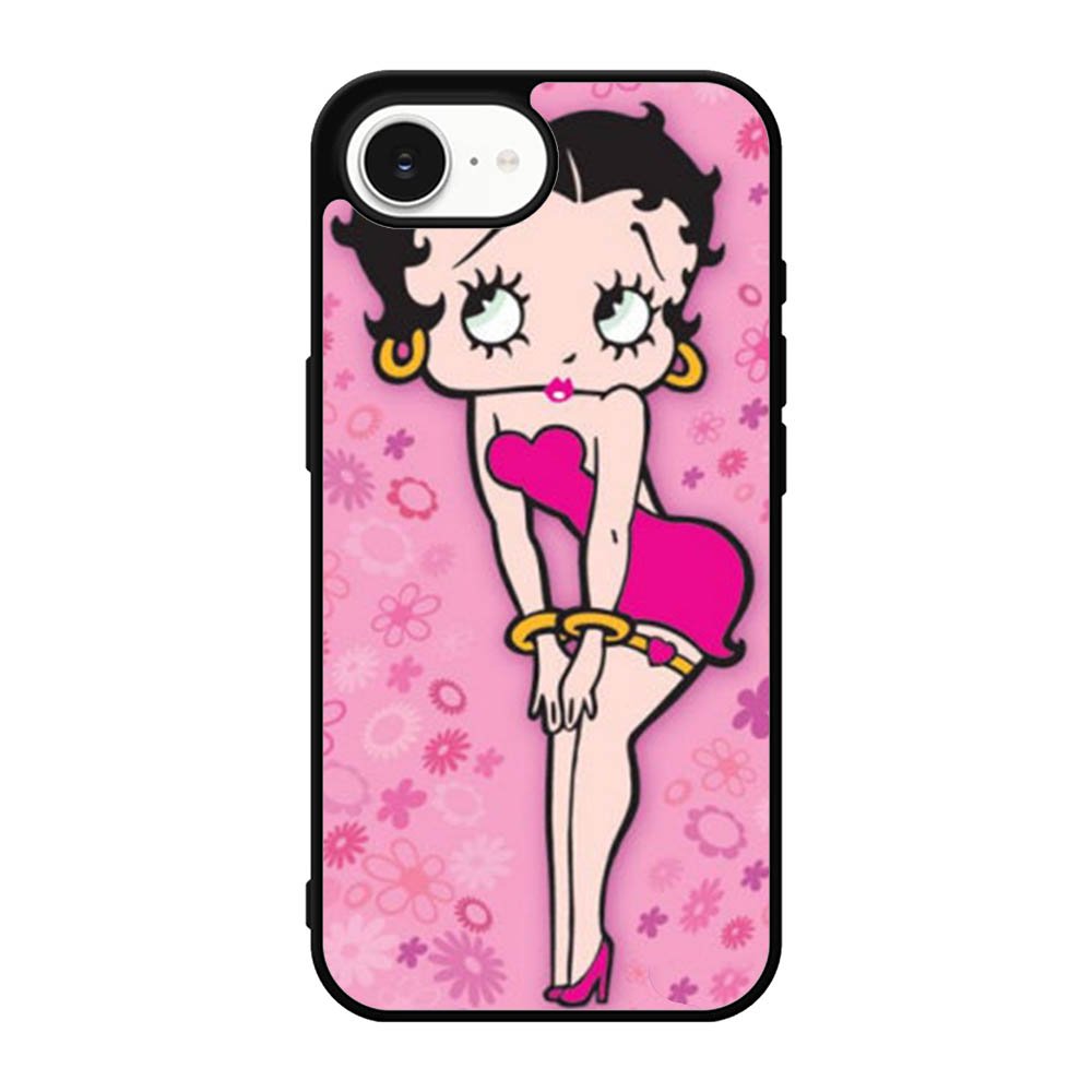 Betty Boop Pink Background flowers iPhone 17e Case