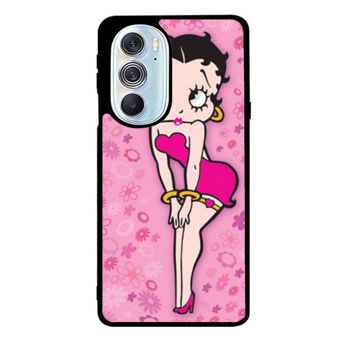 Betty Boop Pink Background flowers Motorola Moto Edge 2022 Case