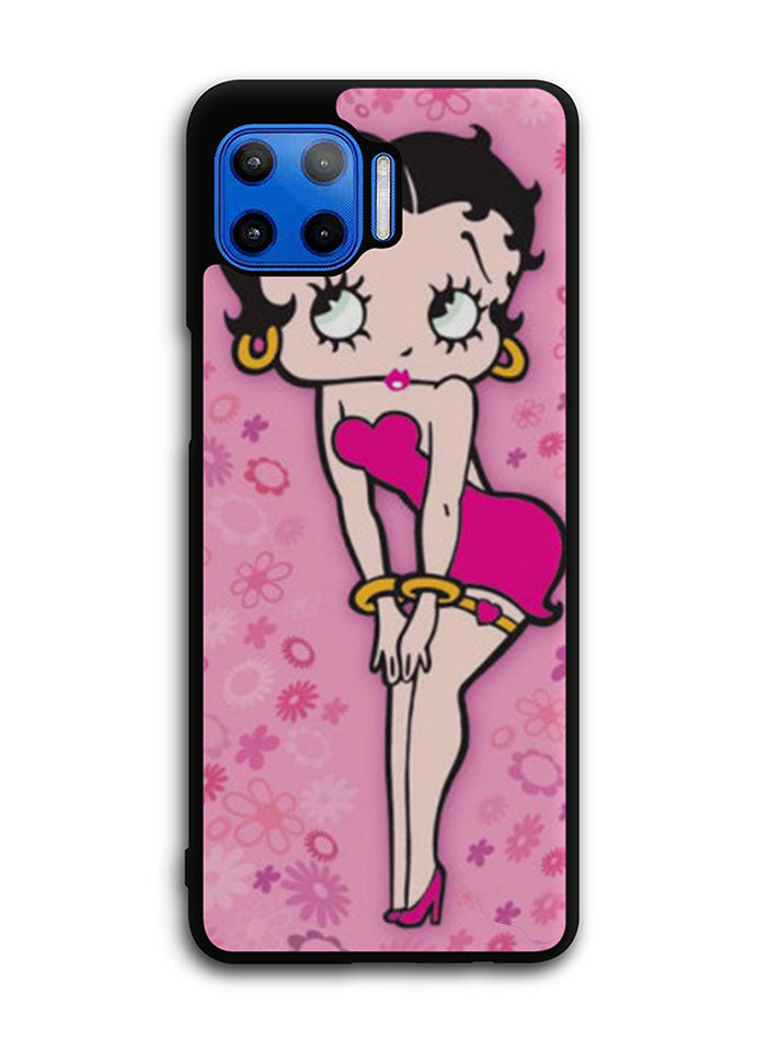 Betty Boop Pink Background flowers Motorola Moto One 5G Case , Moto One 5G UW Case , Moto G 5G Plus Case