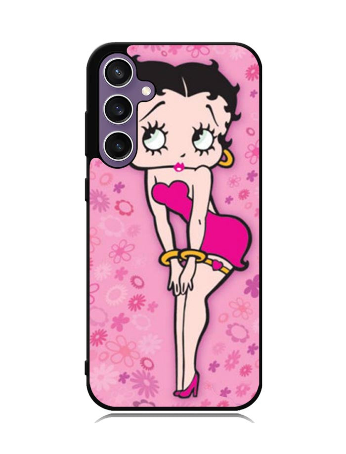 Betty Boop Pink Background flowers Samsung Galaxy S23 FE 5G Case