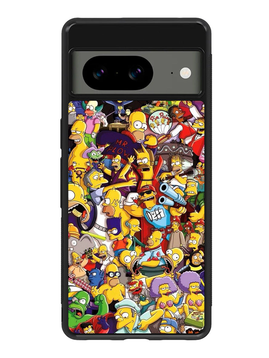 Doodle Simpsons Family Google Pixel 8A Case QC4735