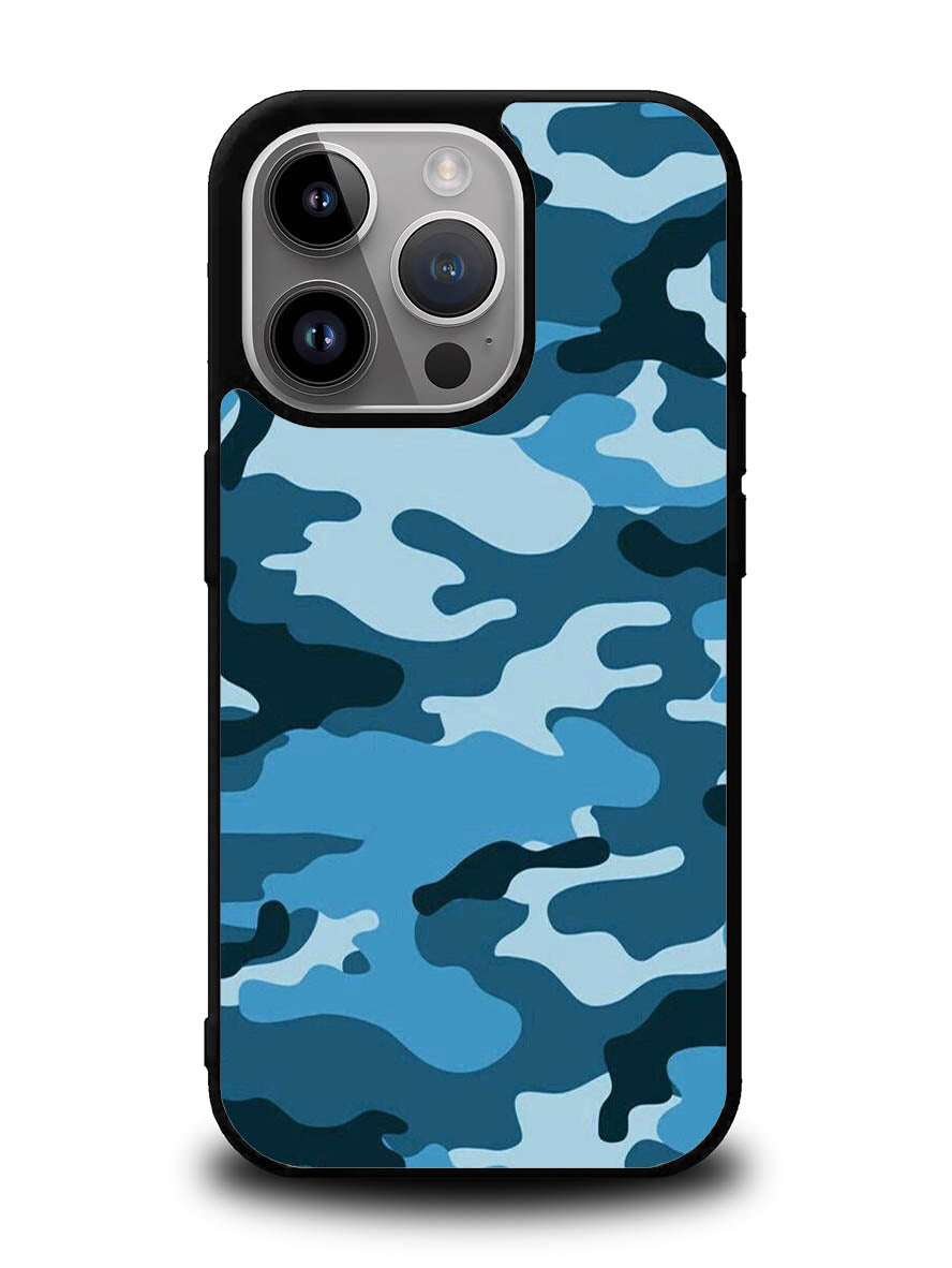 Camouflage Blue iPhone 16 Pro Max Case QC4382