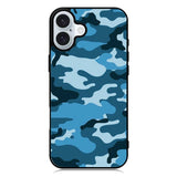 Camouflage Blue iPhone 16 Case QC4382