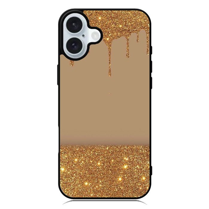 Dripping Gold Glitter iPhone 16 Plus Case QC4791