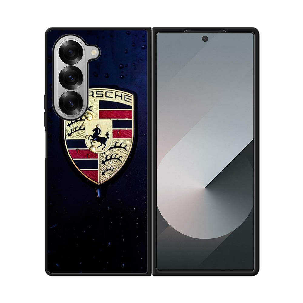 Porsche Logo Blue Background Samsung Galaxy Z Fold 7 5G Case OV2844