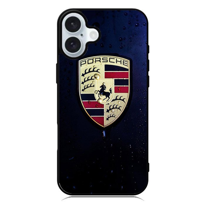 Porsche Logo Blue Background iPhone 16 Case QC2844